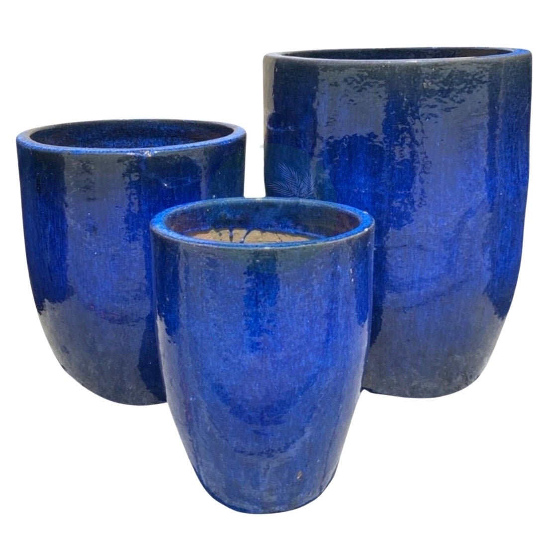 Blue Barrel Vietnam Clay Ceramic Pot Pots For Plants
