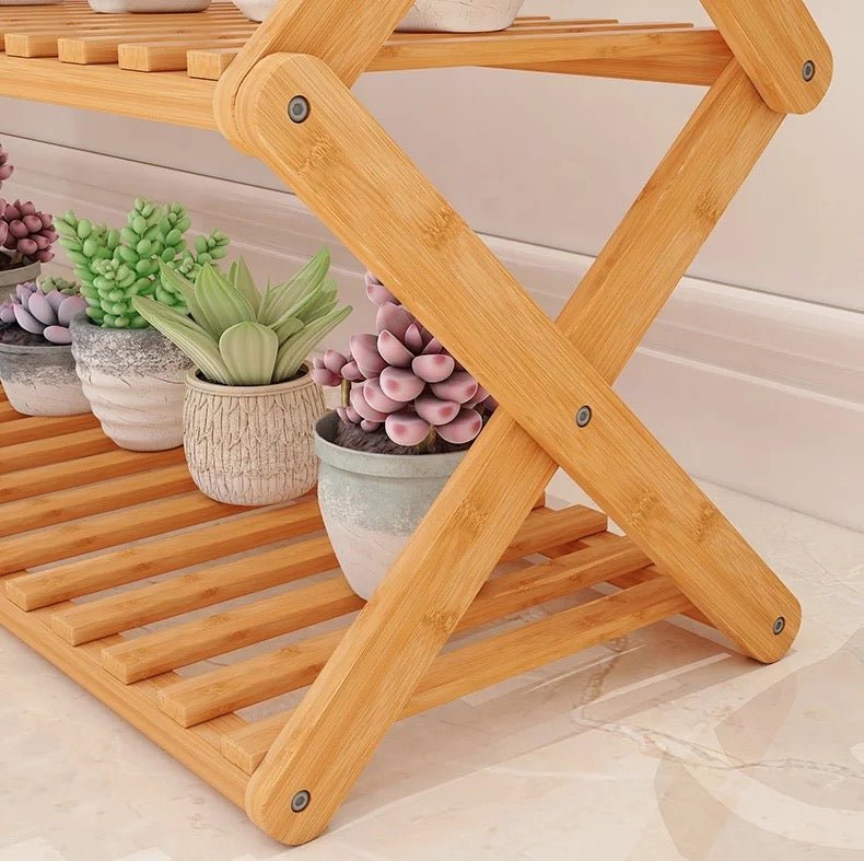 5 Tier Folding Simple Bamboo Plant Rack – Pots For Plants