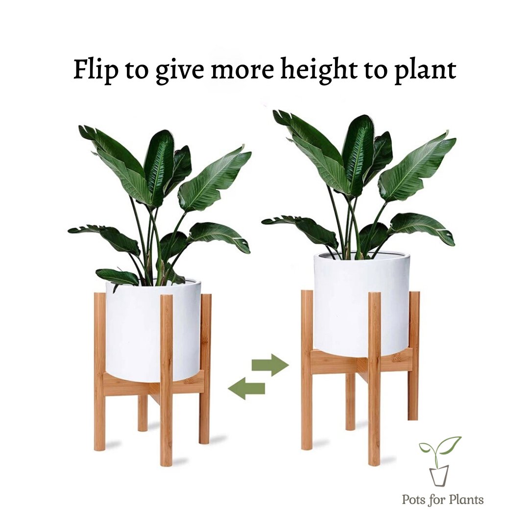 8 inches to 12 inches Adjustable Bamboo Plant Stand - Pots For Plants