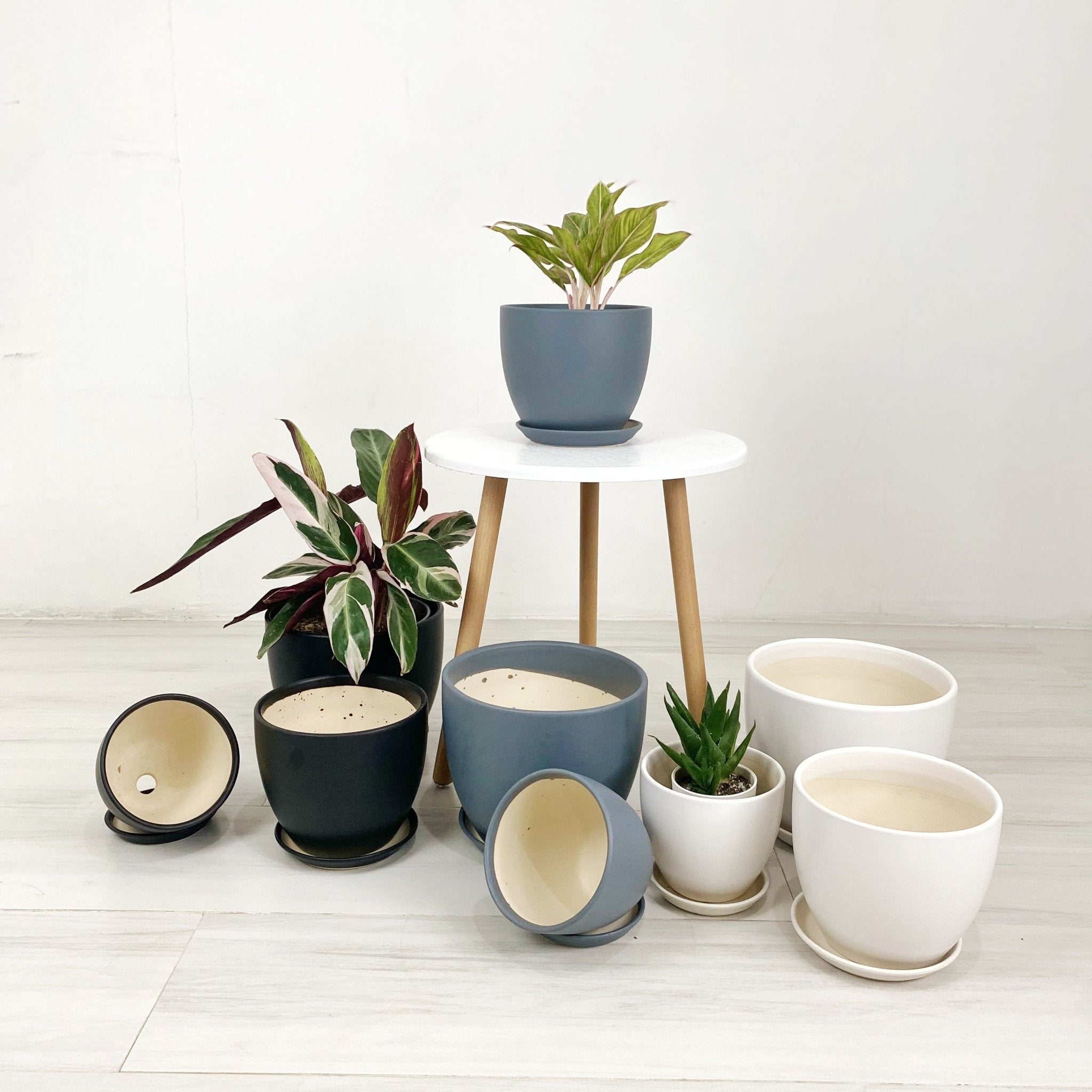 desk pots for plants Cup Shaped Glazed Clay Earthenware Ceramic Desk Pot – Pots For Plants