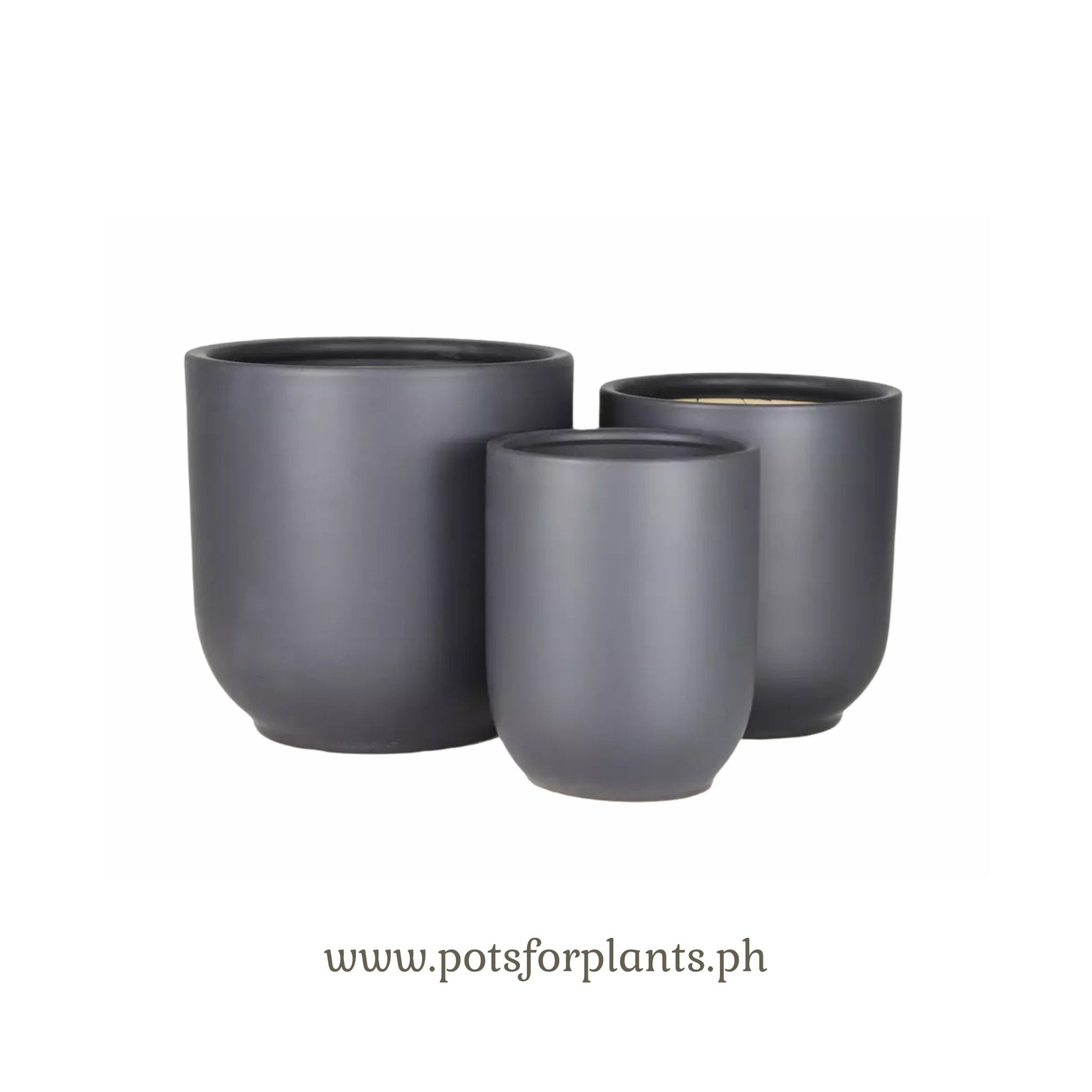 ES-126 Glazed Clay Earthenware Ceramic Pots (Set of Three) - Pots For Plants
