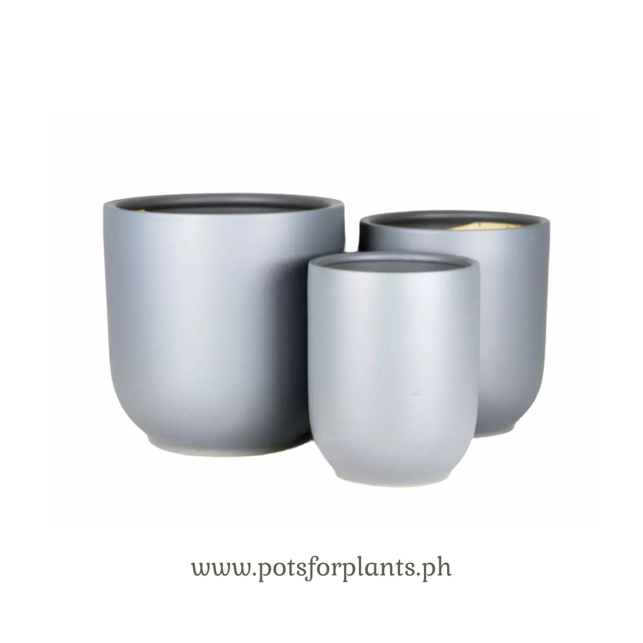 ES-126 Glazed Clay Earthenware Ceramic Pots (Set of Three) - Pots For Plants
