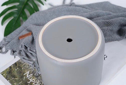 Matte Finish Porcelain CYLINDER Ceramic Pot with Ceramic Saucer - Pots For Plants