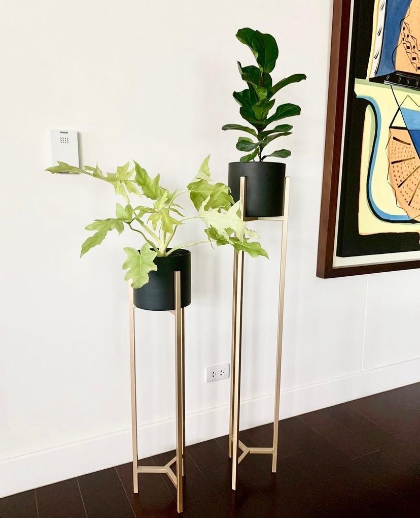 Mid Century Iron Planter with Stand - Pots For Plants