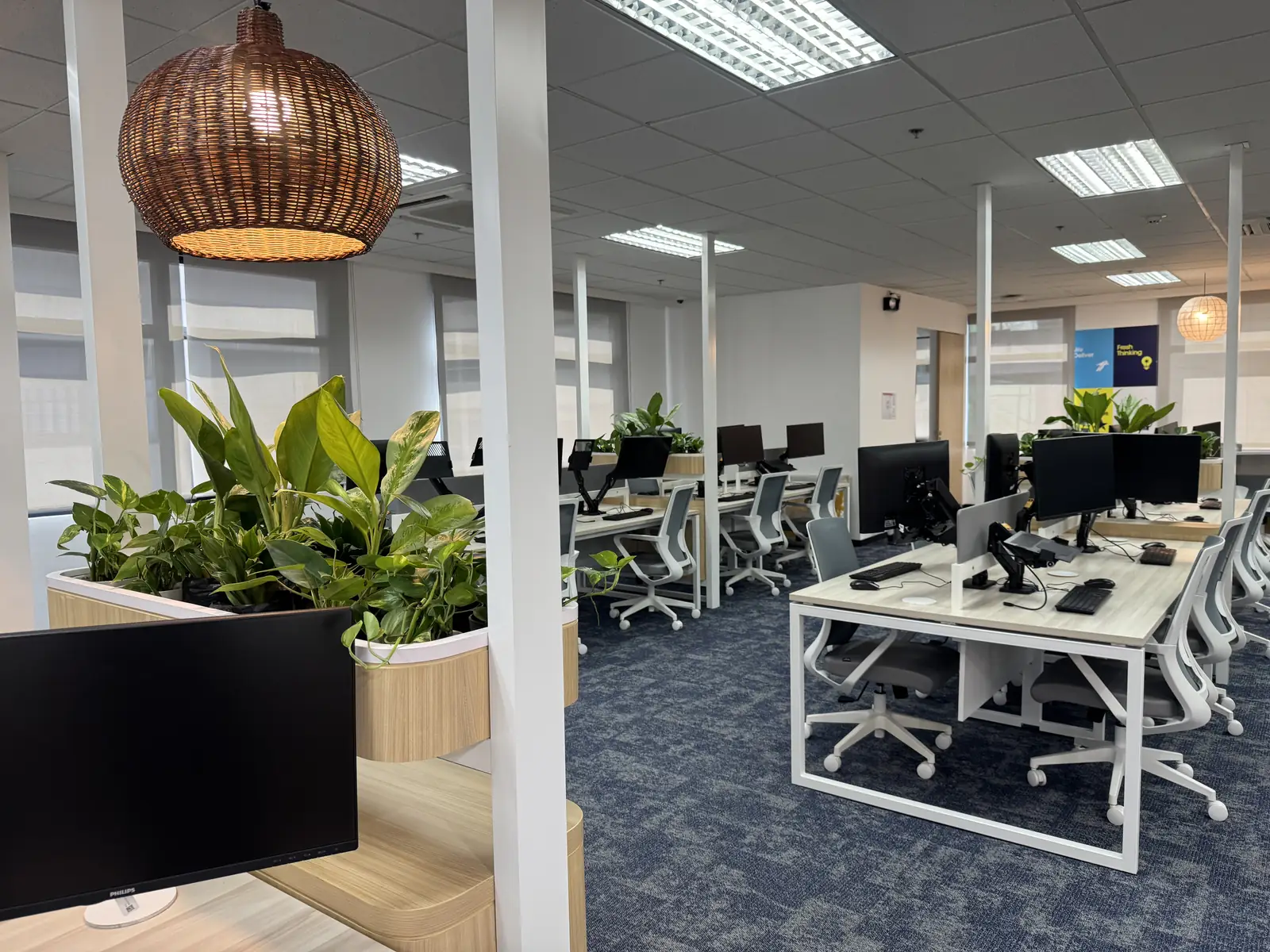 Office reception area with rented indoor plants in Metro Manila